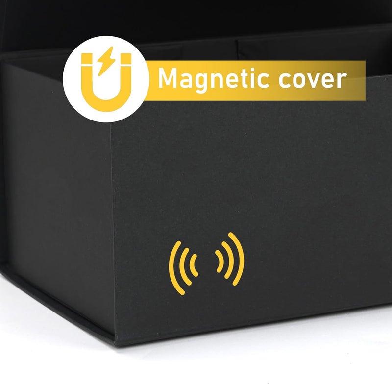 Ditwis 13.8x9x4.3 Inches Gift Box with Magnetic Closure Lid, Black Magnetic Box for Wedding, Groomsmen Bridesmaid Proposal, Birthdays, Mother's Day, 1 Pack - Image 4